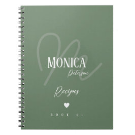 Cuaderno ...para recetas del chef un elegante monograma sob