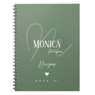 Cuaderno ...para recetas del chef un elegante monograma sob