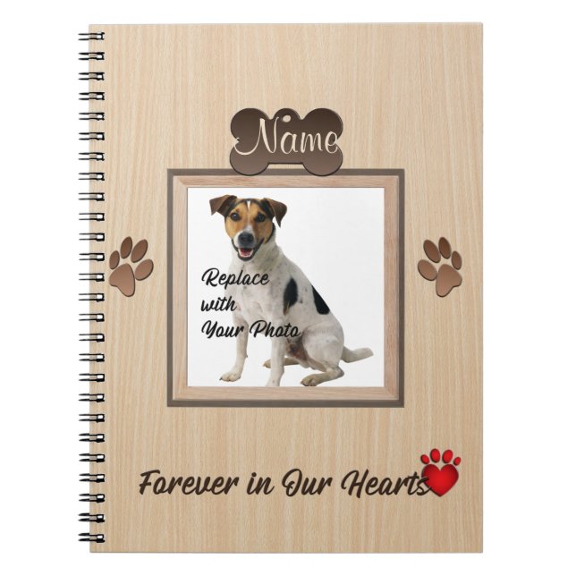 Cuaderno Para siempre en nuestra pérdida de Mascota cardíac (Frente)