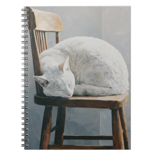 Cuaderno para silla de madera de color blanco