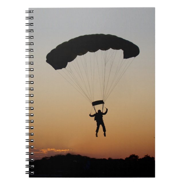 Cuaderno Paracaídas de Skydiver en Sunset Sky Diver (Frente)
