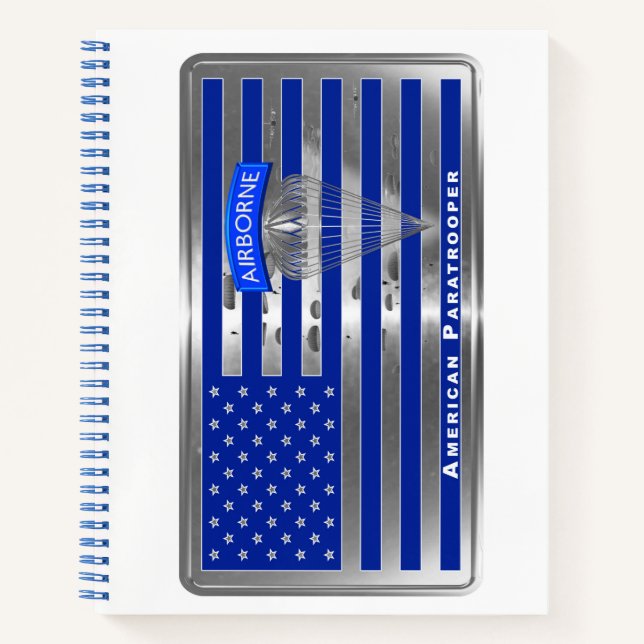 Cuaderno Paracaidista americano con bandera (Anverso)