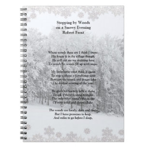 Cuaderno Parada por el poema de Woods Snowy Eveny Robert Fr