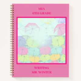 Cuaderno  Paraguas Coloridos Clase Alumna 