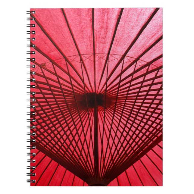 Cuaderno Paraguas de papel de aceite rojo (Frente)