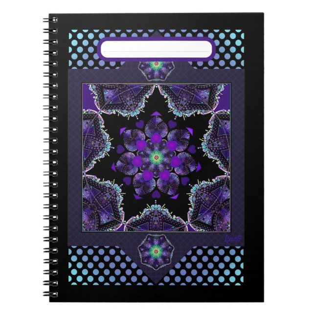 Cuaderno Paraguas morados y corazones .7 (Frente)