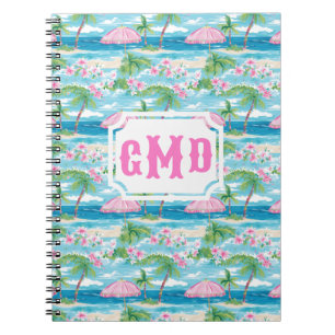 Cuaderno Paraguas Preppy Summer Beach   Monograma