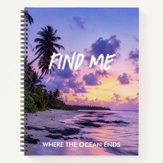 Cuaderno Paraíso de la playa de la isla tropical FindMe per
