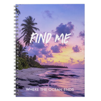 Cuaderno Paraíso de la playa de la isla tropical FindMe per