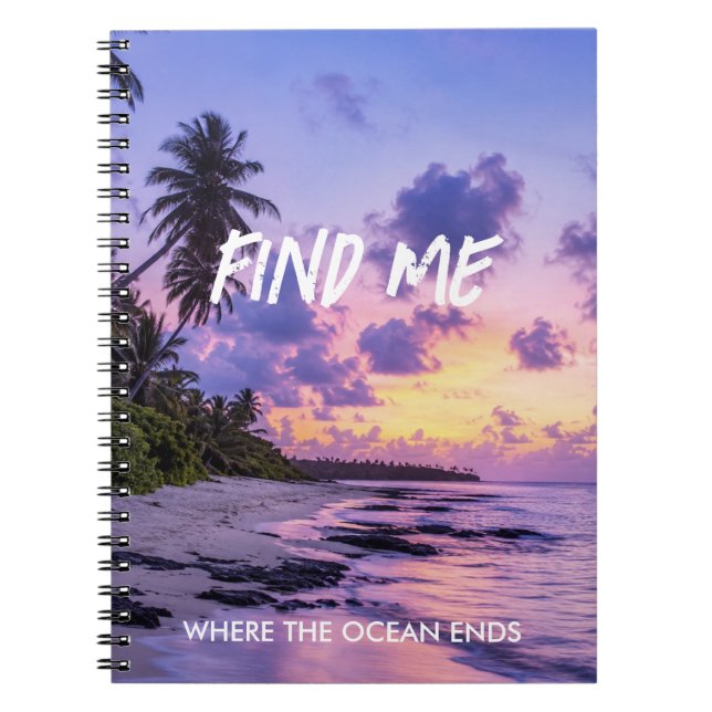 Cuaderno Paraíso de la playa de la isla tropical FindMe per (Frente)