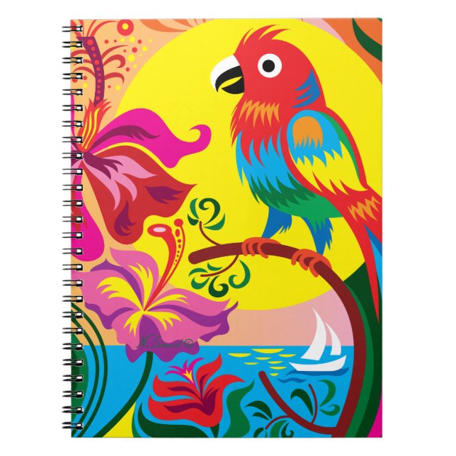 Cuaderno Paraíso de Loros Tropicales (Frente)