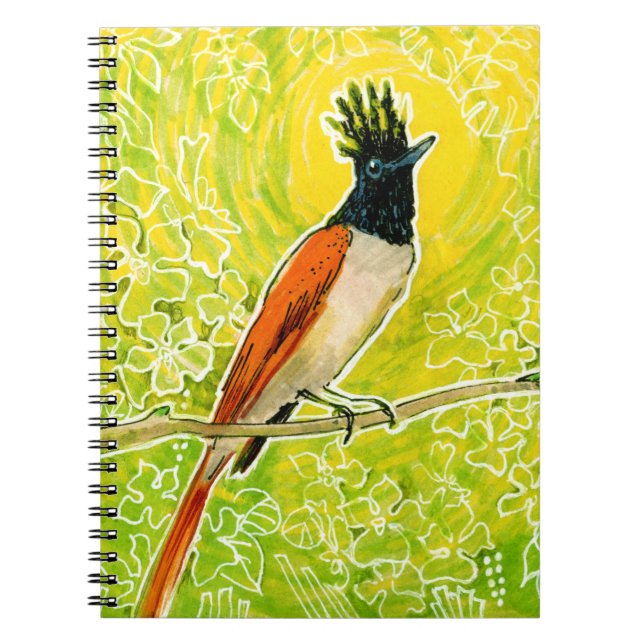 Cuaderno Paraíso indio Flycatcher Amarillo tropical (Frente)