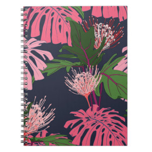 Cuaderno Paraíso tropical: hojas y flores exóticas