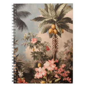 Cuaderno Paraíso tropical vintage con palmeras