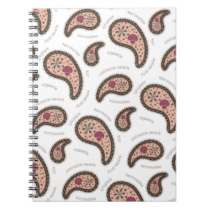 Cuaderno Paramecia Paisley Biología Personalizable Blanca