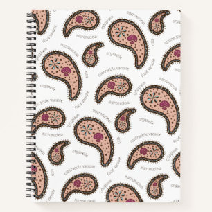 Cuaderno Paramecia Paisley Biología Personalizable Blanco