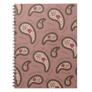 Cuaderno Paramecia Paisley Biología Personalizable Café Mar