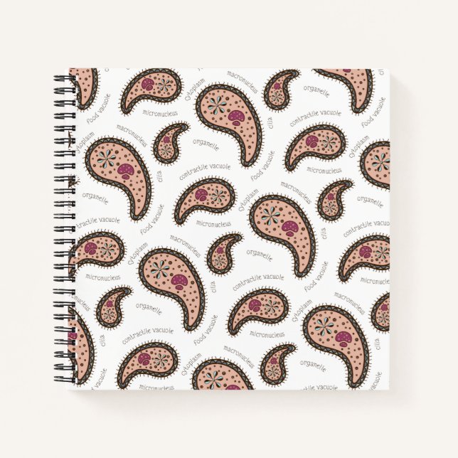 Cuaderno Paramecia Paisley Personalizable Biología Blanco (Anverso)