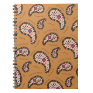 Cuaderno Paramecia Paisley Personalizable Biología Café con