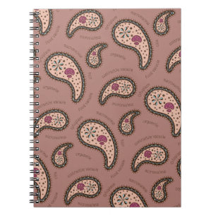 Cuaderno Paramecia Paisley Personalizable Biología Mocha Ma