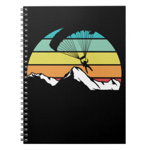 Cuaderno Parapente de las Montañas Retro de Paracaídas