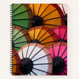 Cuaderno Parapluies multicolores : marché de Luang Prabang