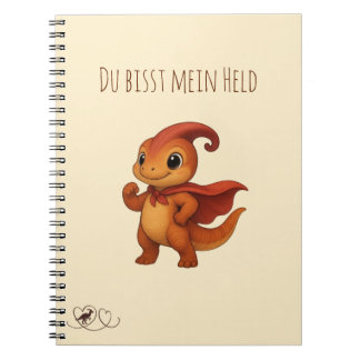 Cuaderno Parasaurolophus Dino Notizbuch „Du bist mein Held“