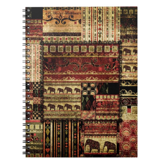 Cuaderno Parche africano: fondo de impresión a fondo (Frente)