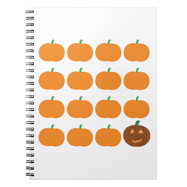 Cuaderno Parche de calabaza cuta de Halloween (Frente)