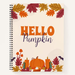 Cuaderno Parche de calabaza de cosecha otoñal para naranja