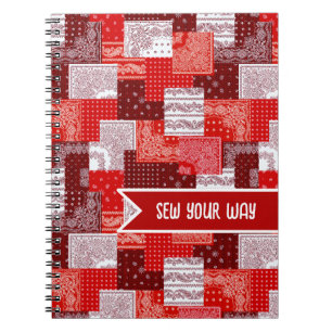 Cuaderno Parche de costura personalizado con estampado de b