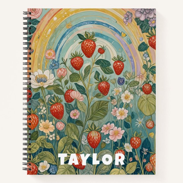 Cuaderno Parche de fresa caprichoso (Anverso)