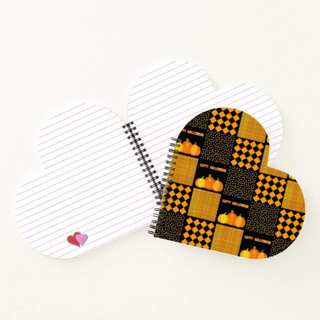 Cuaderno Parche de Halloween de calabaza con patrón de patc (Interior)
