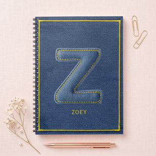 Cuaderno Parche de letra Z monograma cosido falso de mezcli