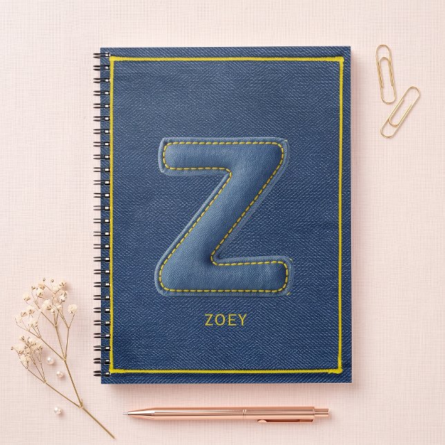 Cuaderno Parche de letra Z monograma cosido falso de mezcli (Subido por el creador)