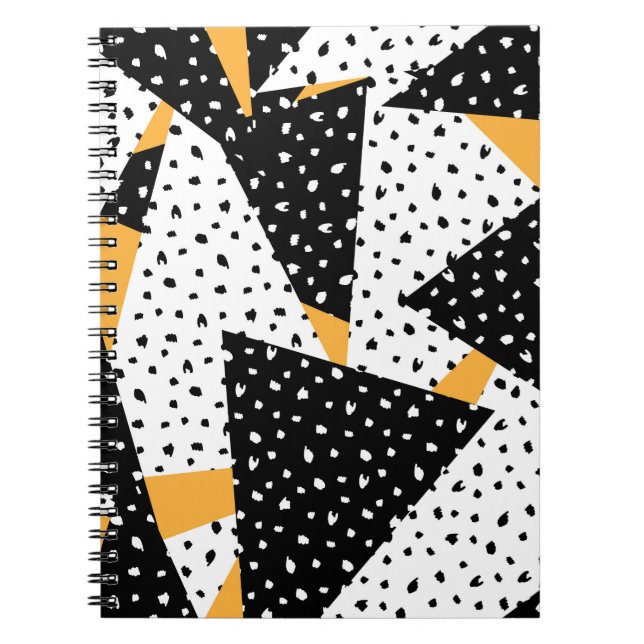 Cuaderno Parche de puntos mínimos: amarillo blanco negro (Frente)