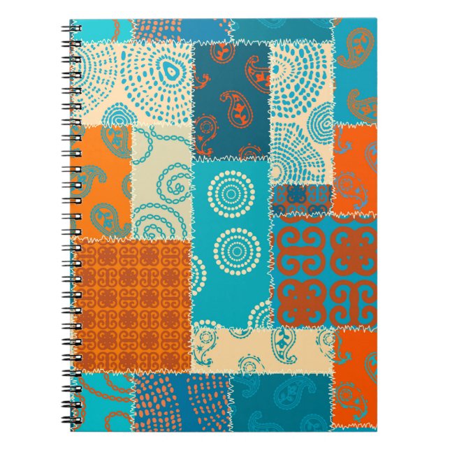 Cuaderno Parche indio, fondo vintage sin fisuras. (Frente)