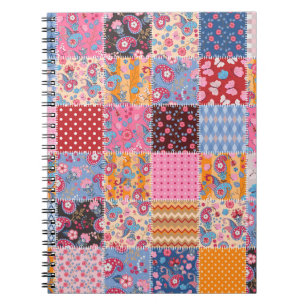 Cuaderno Parche sin costuras, lindo patrón de tela.
