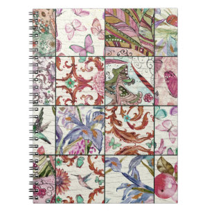 Cuaderno Parchwork de la naturaleza: Moda de fondo transpar