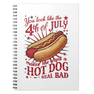 Cuaderno Pareces que el 4 de julio me hace querer un hot do