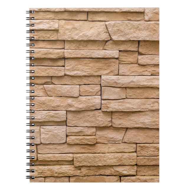 Cuaderno Pared de ladrillo beige: textura de cierre. (Frente)