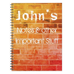 Cuaderno Pared de ladrillo en Jotter anaranjado y amarillo