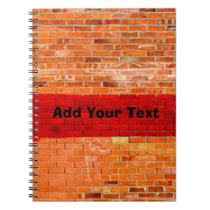 Cuaderno Pared de ladrillo rojo única y divertida personali