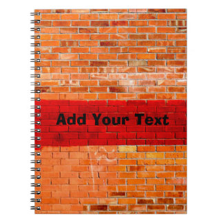 Cuaderno Pared de ladrillo rojo única y divertida personali