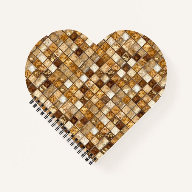 Cuaderno Pared de mosaico marrón y beige (Anverso)