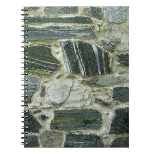 Cuaderno Pared de piedra antigua de la geología de la