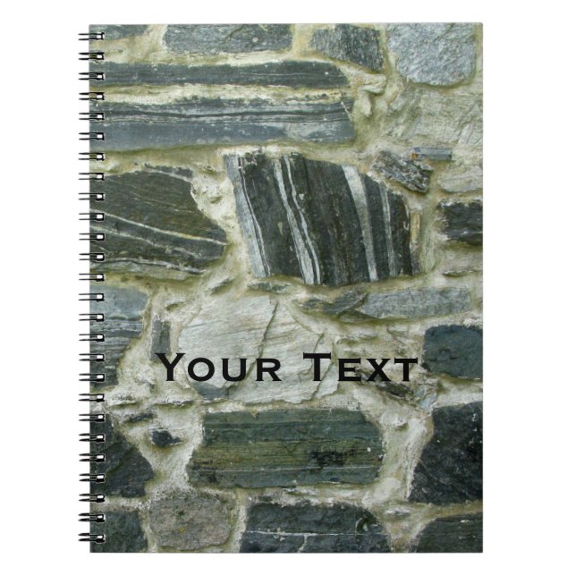 Cuaderno Pared de piedra vieja con el texto (Frente)
