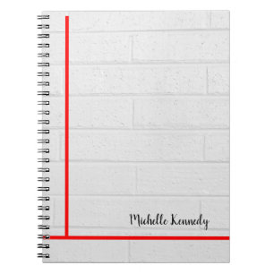 Cuaderno Pared gris líneas rojas minimalista profesional mo