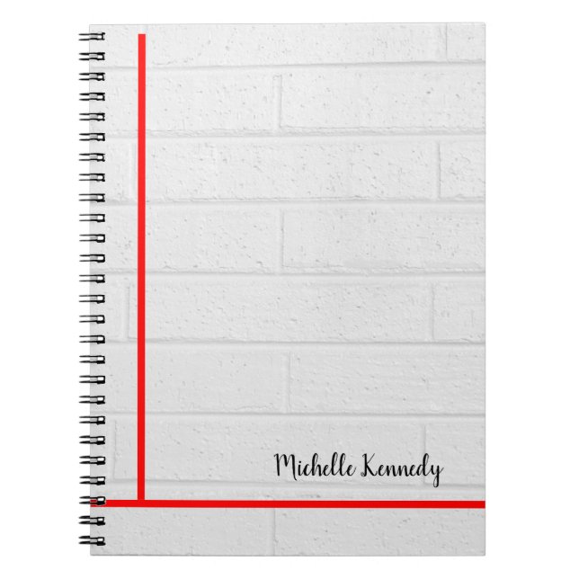 Cuaderno Pared gris líneas rojas minimalista profesional mo (Frente)