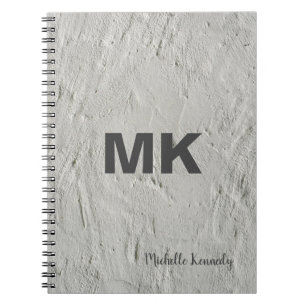 Cuaderno Pared gris monograma profesional moderno